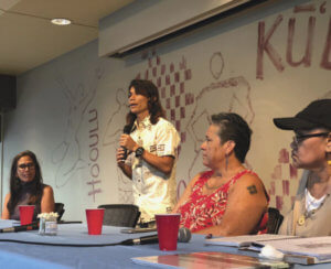 Photo: Keoni Alvarez speaks at Iwi Kupuna Conference