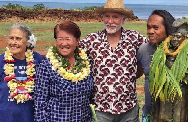 Photo: Aletha Kaohi, Dee Morikawa, Saim Caglayan and the late Kumu Hula Kaua&lsquo;i&lsquo;ike Flores