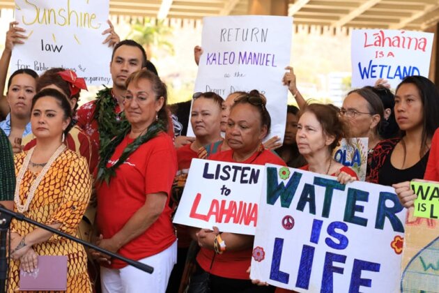 Photo: Community leaders and water protectors rally at the State Capitol