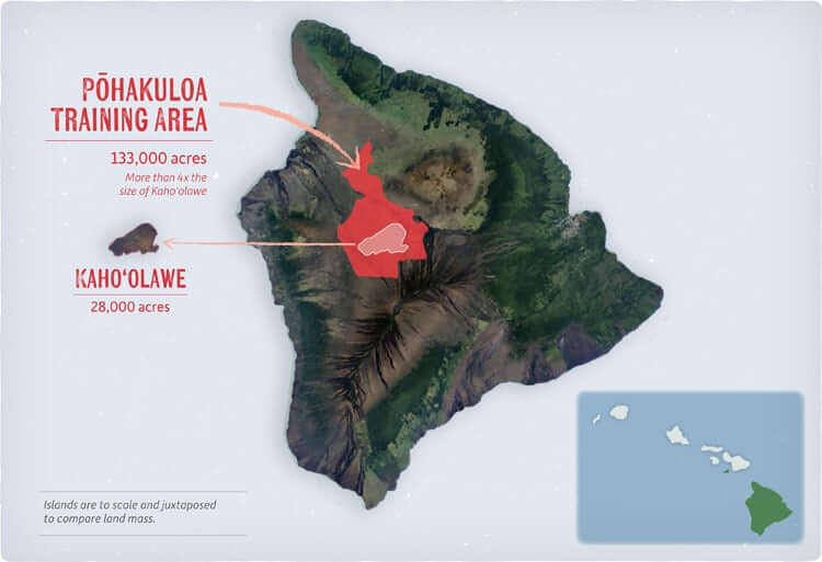 Map showing Pōhakuloa training area