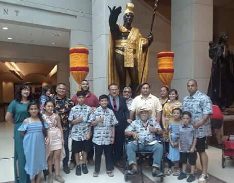 Photo: Trustee Akina with the Farias ʻohana