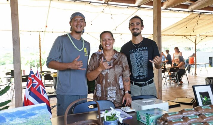 Photo: Staff selling taro bread