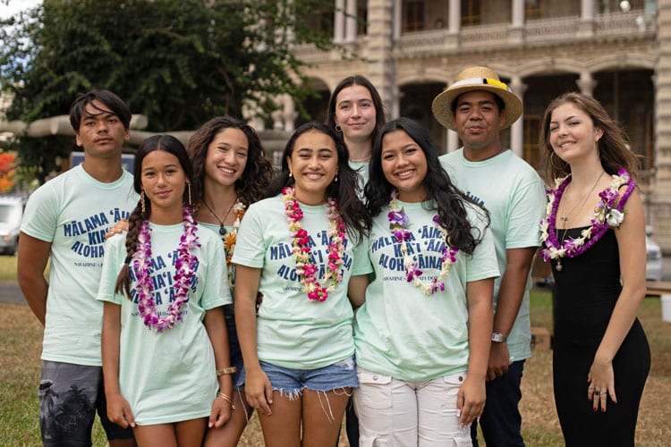 Photo: Some of the 13 youth who successfully challenged the State of Hawaiʻi in the Navahine F. v. Hawaiʻi Department of Transportation