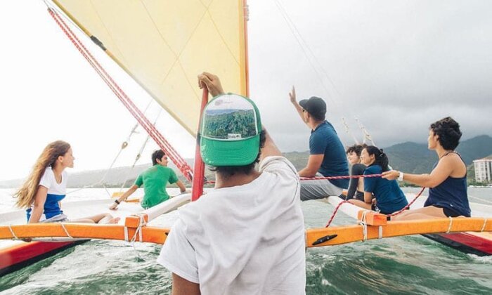 Photo: Kino takes a group of haumāna sailing on Maunalua Bay