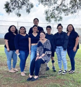 Photo: Waiʻaleʻale Project mentors with Program Coordinator Lahea Salazar