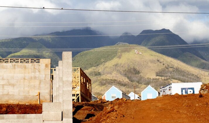Photo: Foundation of a new home under construction in Lahaina