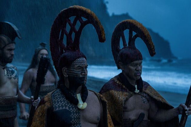 Temuera Morrison as Kahekili with Ocean Kaowili as Pāhoa