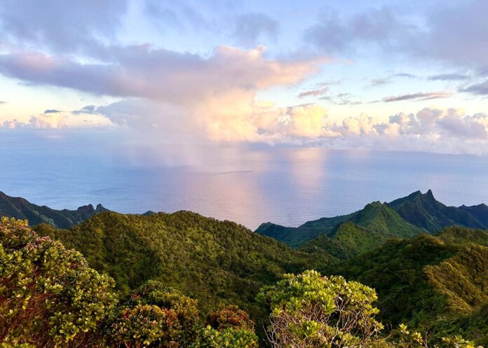 Reclaiming-Haena Photo: View from the wao akua (godly realm) of Limahuli in Ahupuaʻa