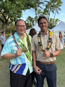 Photo: Trustee Keliʻi Akina and ʻOlu Campbell