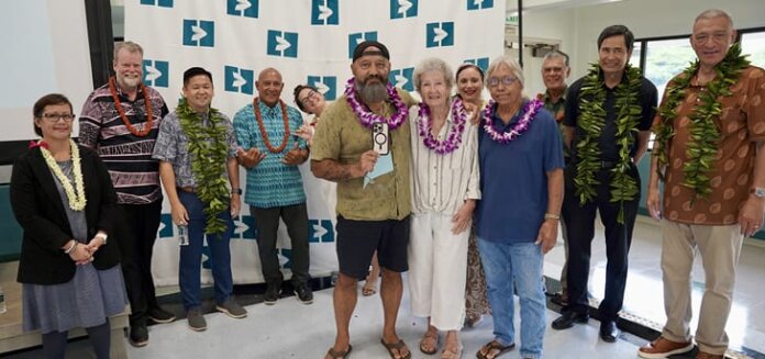 Photo: Samuel Kaleikoa Kaʻeo and ʻohana celebrate their agricultural project lease award