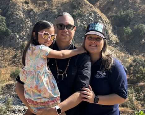 Kehaulani-Vaughn-and-Ohana Photo: Kēhaulani Vaughn, Charles Sepulveda, and daughter Kaheawai