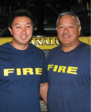 Photo: Poʻokela Hansen with his father, Barney Hanson III