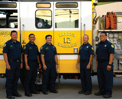 Photo: Po‘okela Hansen, Nathan Utu, Curtis Armstrong, Michael Webster, William Kapua, Jr.