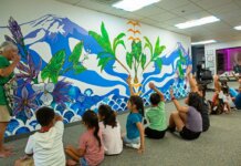 Building Pilina on the Continent Photo: Kumu Louise Wilmes teaches keiki about the pilina between Native Hawaiians and Native Americans