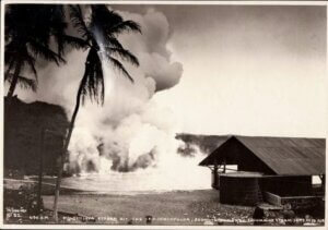 Photo: Lava overtaking Hoʻopuloa Village