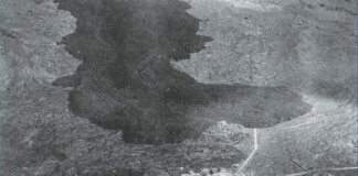 Hoʻōpūloa: Village Beneath the Flow Photo: Aerial photo of Mauna Loa eruption