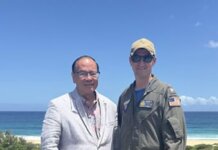 Kauaʻi, PMRF, and the Road Ahead Photo: Trustee Akina and Commanding Officer of the Pacific Missile Range Facility, Capt. Robert A. Prince