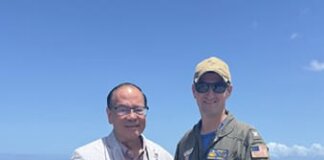Kauaʻi, PMRF, and the Road Ahead Photo: Trustee Akina and Commanding Officer of the Pacific Missile Range Facility, Capt. Robert A. Prince