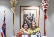 Ishihara and Hostetter Honored with Alakaʻi Awards Photo: Strategy Consultant Makiʻilei Ishihara and Research & Evaluation Director Carla Hostetter