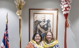 Ishihara and Hostetter Honored with Alakaʻi Awards Photo: Strategy Consultant Makiʻilei Ishihara and Research & Evaluation Director Carla Hostetter