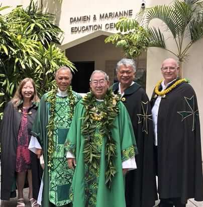 Photo: Lane Akiona with fellow clergy
