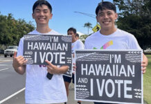 Hawaiians Gotta Get Political! Photo: Cajohn Hano Mar and Kamahaʻo Halemanu