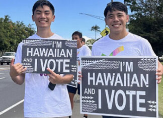 Hawaiians Gotta Get Political! Photo: Cajohn Hano Mar and Kamahaʻo Halemanu