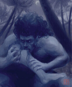 Illustration of man-eating ghost